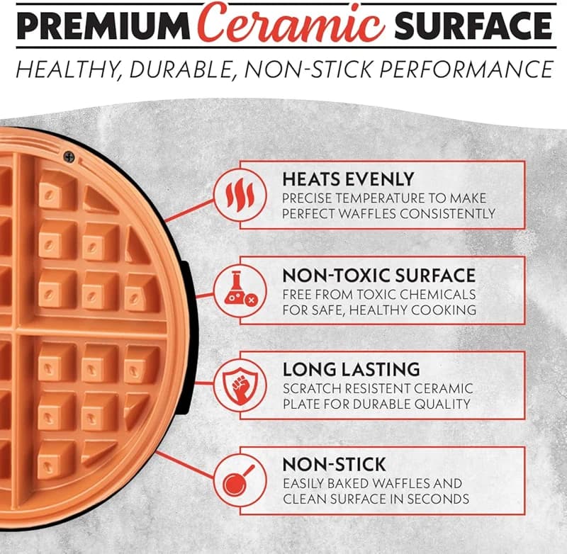 Gourmia Belgian Waffle Maker – Compact Design with Upright Storage — image 1
