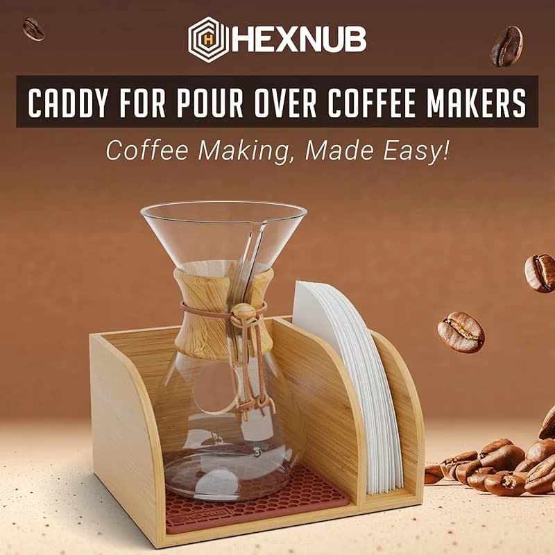HEXNUB Bamboo Caddy for Pour Over Coffee Maker — image 6