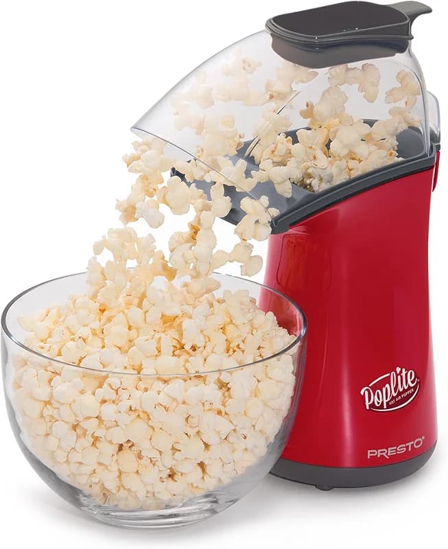 Presto 04863 Poplite Hot Air Popcorn Popper - Built-In Measuring Cup +