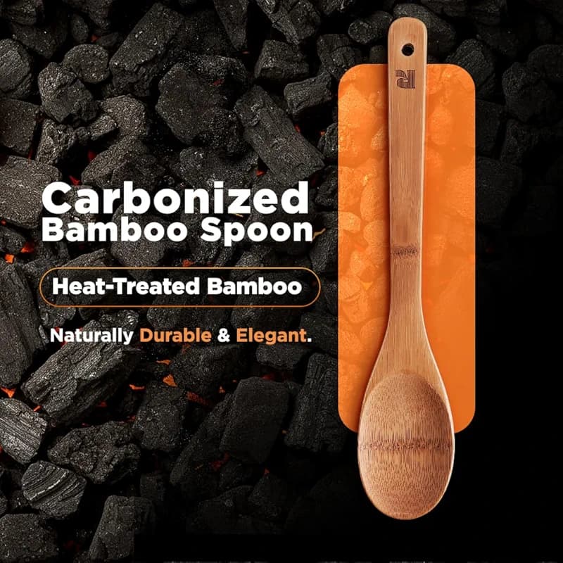 Riveira Dark Bamboo Wooden Spoons for Cooking 6-Piece — image 6