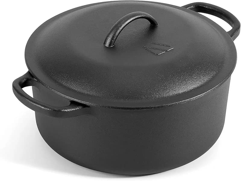 Northriver Casting 6 QT Basics Cast Iron Dutch Oven Pot with Lid and Dual — image 1