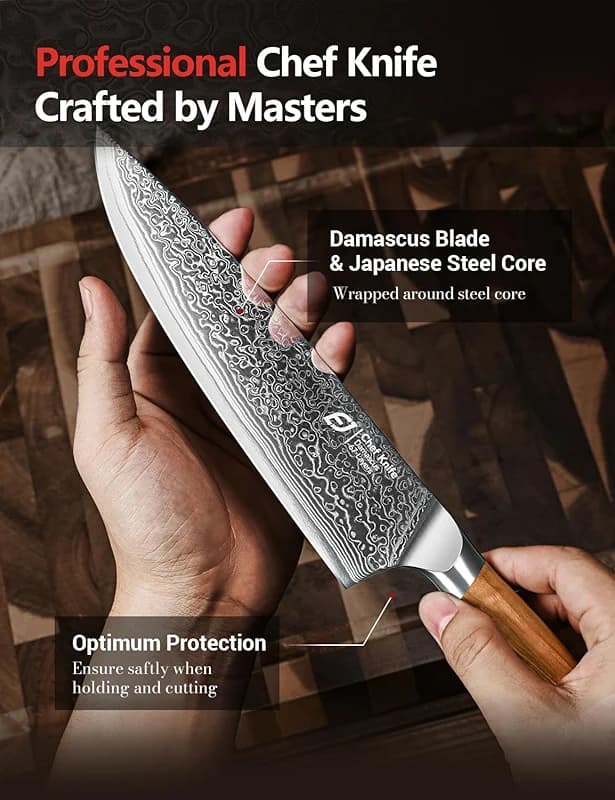 Damascus Chef Knife in Japanese Steel — image 6