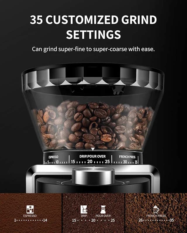 KIDISLE Conical Burr Coffee Grinder — image 4