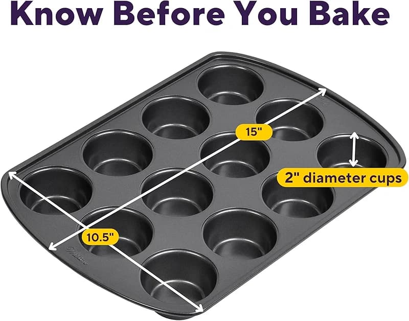 Wilton Gold Non-Stick Bakeware Muffin Pan - Baking Pan for Muffins & — image 4