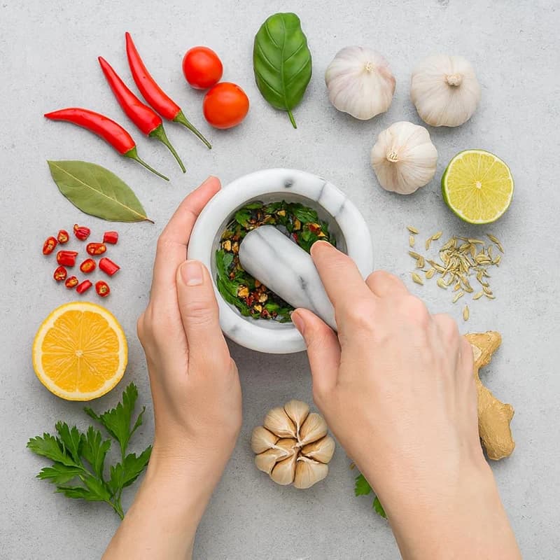 HIC Kitchen Tall Mortar and Pestle Set — image 5