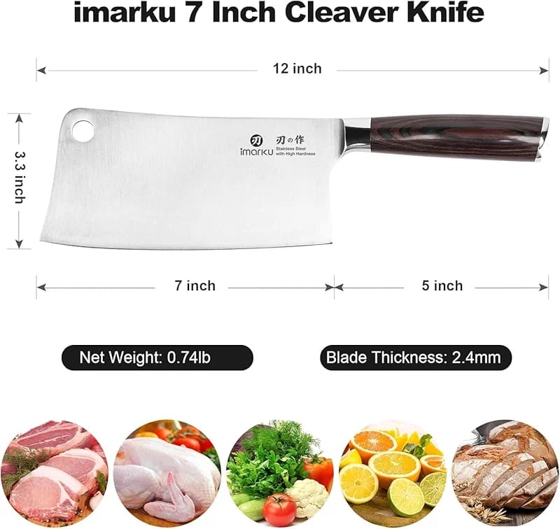 imarku Cleaver Knife 7 Inch Meat Cleaver