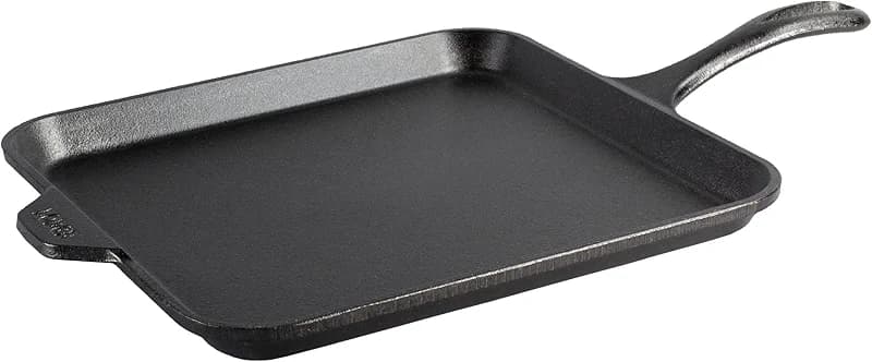 Lodge Seasoned Cast Iron Square Griddle - 11 Inches - Durable Pan - Cast — image 1