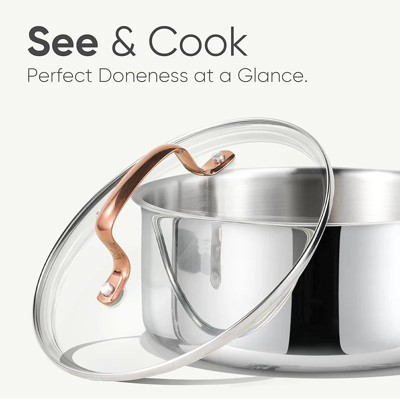 CAROTE 2Qt Stainless Steel Saucepan Set — image 4