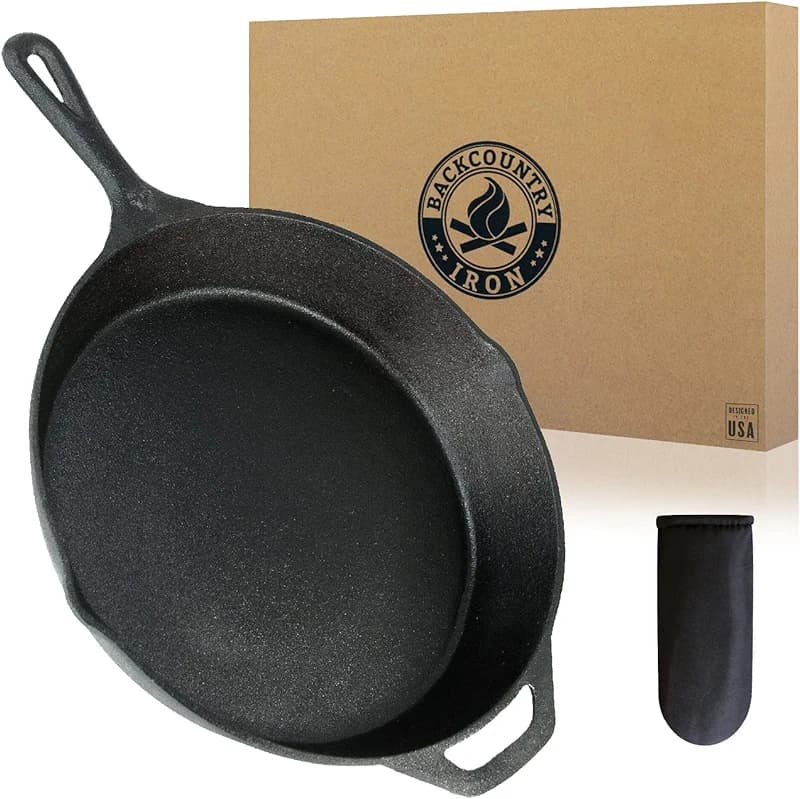 10-1/4 Inch Round Medium Pre-Seasoned Cast Iron Skillet — image 4