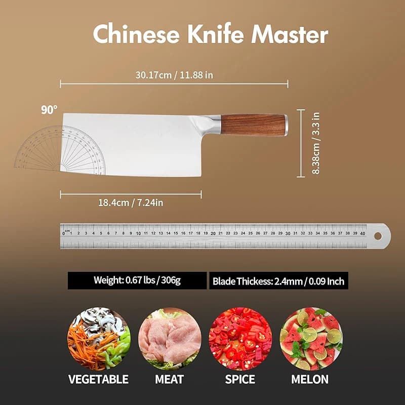 SHI BA ZI ZUO 7 Inches Stainless Steel Meat and Vegetable Cleaver Knife — image 7