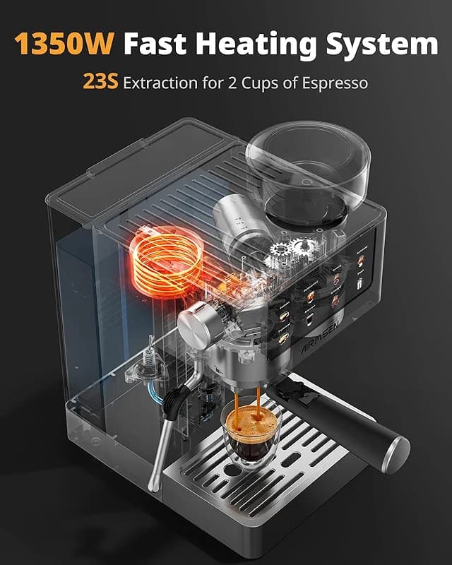 AIRMSEN Espresso Machines with Burr Grinder — image 7