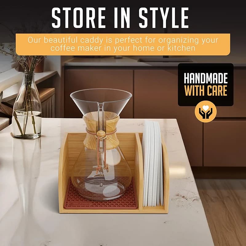 HEXNUB Bamboo Caddy for Pour Over Coffee Maker — image 7
