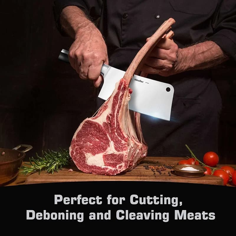 Mueller 7-Inch Meat Cleaver Butcher Knife - German High Carbon Steel — image 7