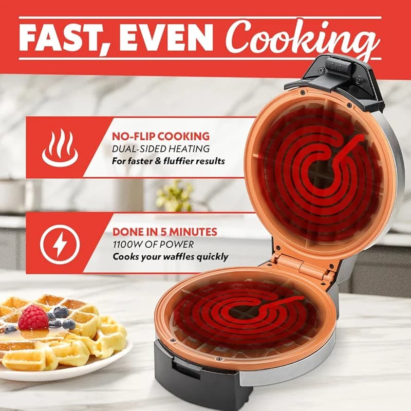 Gourmia Belgian Waffle Maker – Compact Design with Upright Storage — image 4