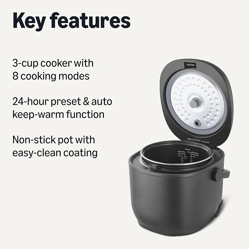 Amazon Basics Rice Cooker Small 3-cup Uncooked 6-cup Cooked — image 1