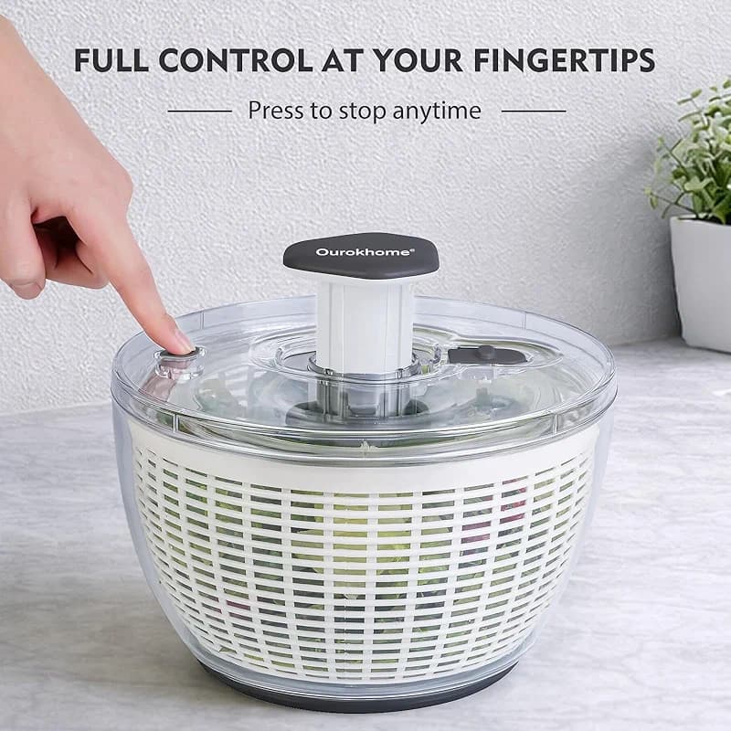 Ourokhome 6.3 QT Salad Spinner with Fully Removable Lid — image 6