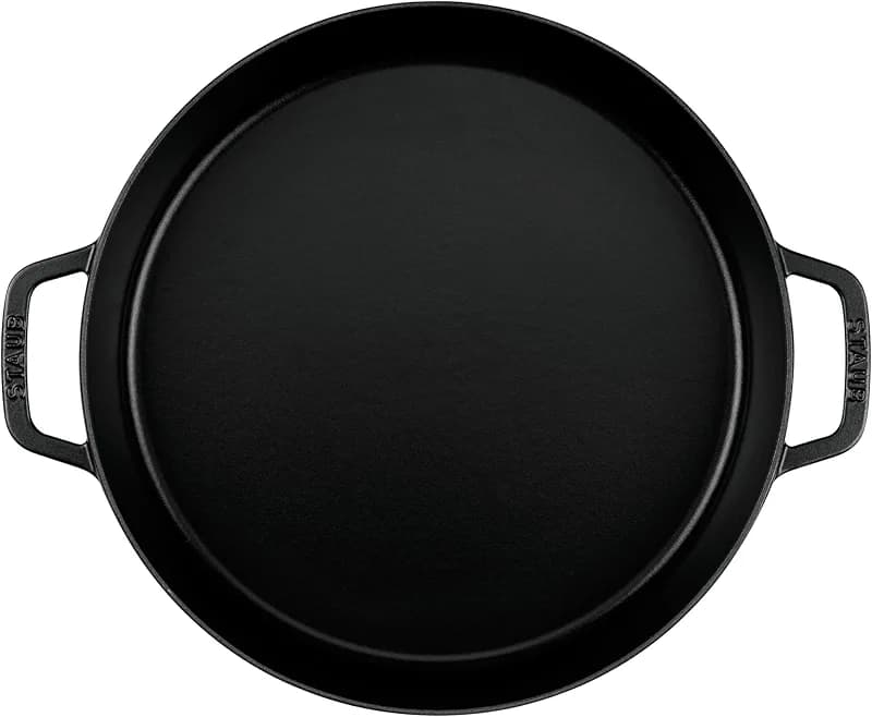 STAUB Cast Iron 13-inch Double Handle Fry Pan - Matte Black