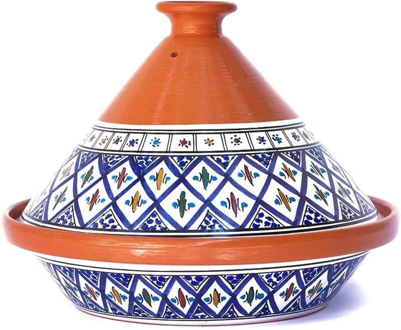 Kamsah Tagine Pot for Cooking and Flavor Enrichment - Large Clay Pot 12”