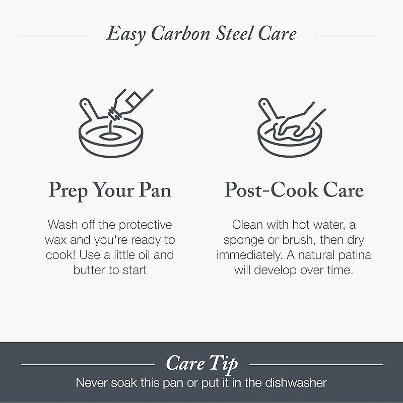 Merten & Storck Pre-Seasoned Carbon Steel 12” Frying Pan Skillet
