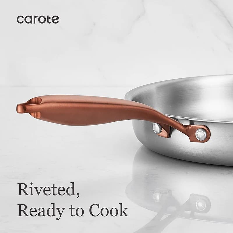 CAROTE 3-Piece Tri-Ply Stainless Steel Frying Pan Set — image 4