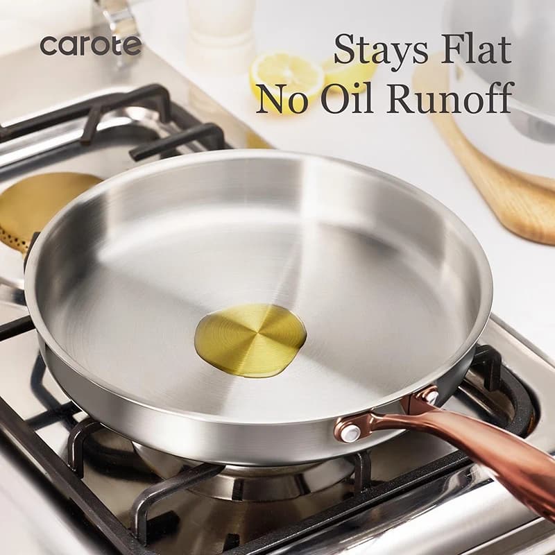 CAROTE 3-Piece Tri-Ply Stainless Steel Frying Pan Set — image 7