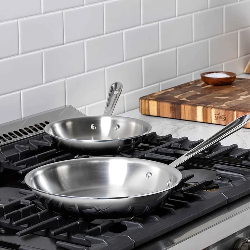 All-Clad D3® Stainless Steel 8 and 10 inch Frying Pans Set - Made in the — image 5