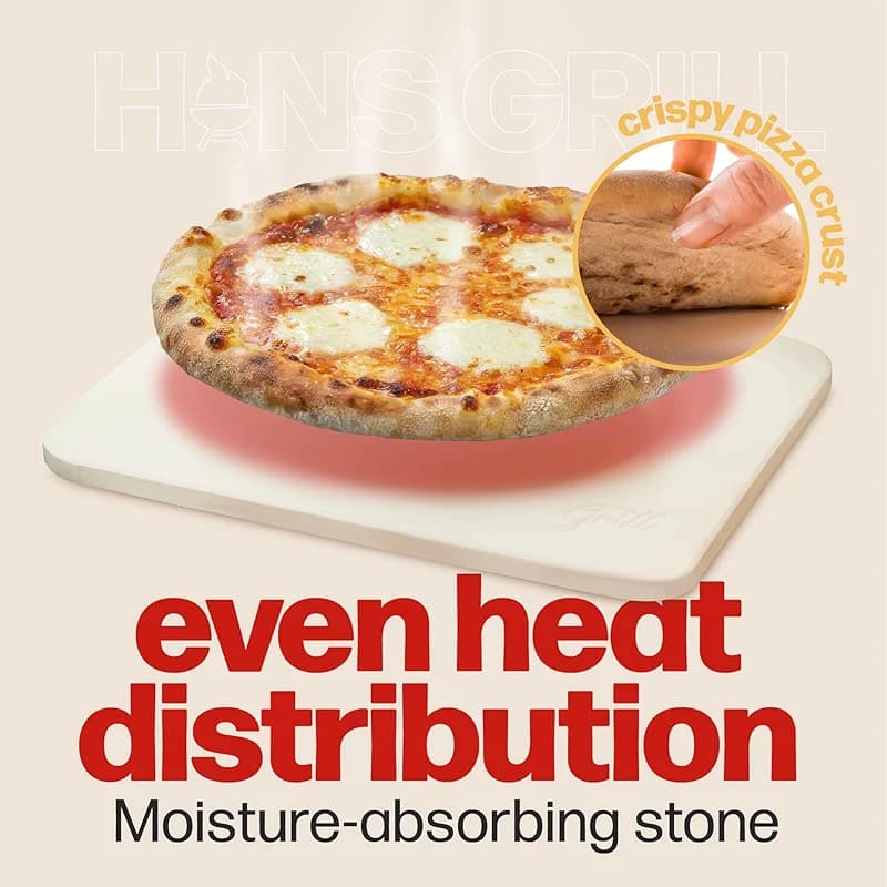 HANS GRILL PIZZA STONE | Rectangular Pizza Stone For Oven Baking & BBQ — image 2