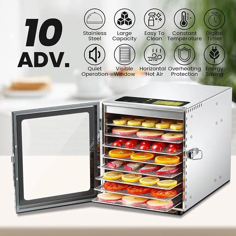 Cercker Food-Dehydrator Machine 8 Stainless Steel Trays — image 3