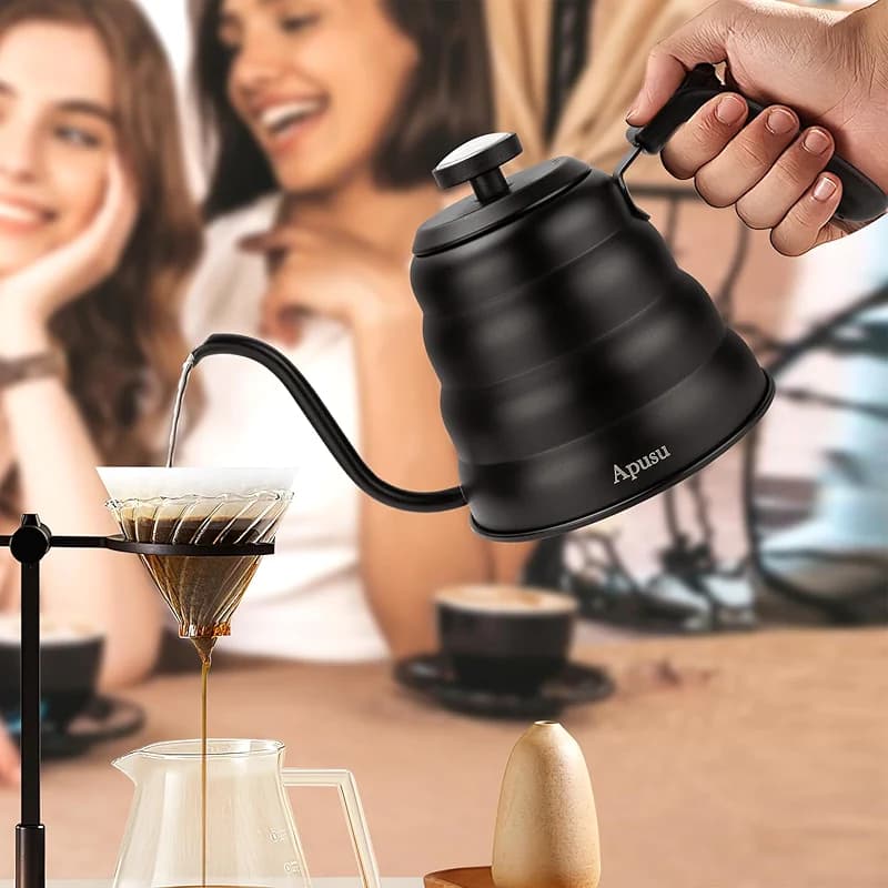 Gooseneck Kettle for Manual Drip Coffee & Tea 40oz Stainless Steel Pour — image 4