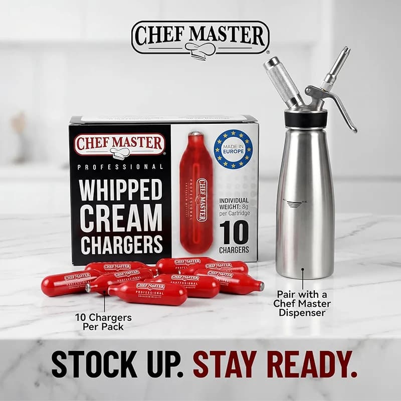 Chef Master Whipped Cream Charger (10-Pack) - N2O Cream Chargers for — image 4