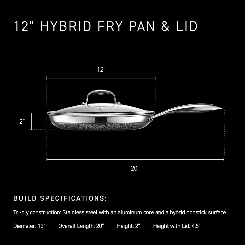 HexClad Hybrid Nonstick 12-Inch Frying Pan with Tempered Glass Lid — image 7