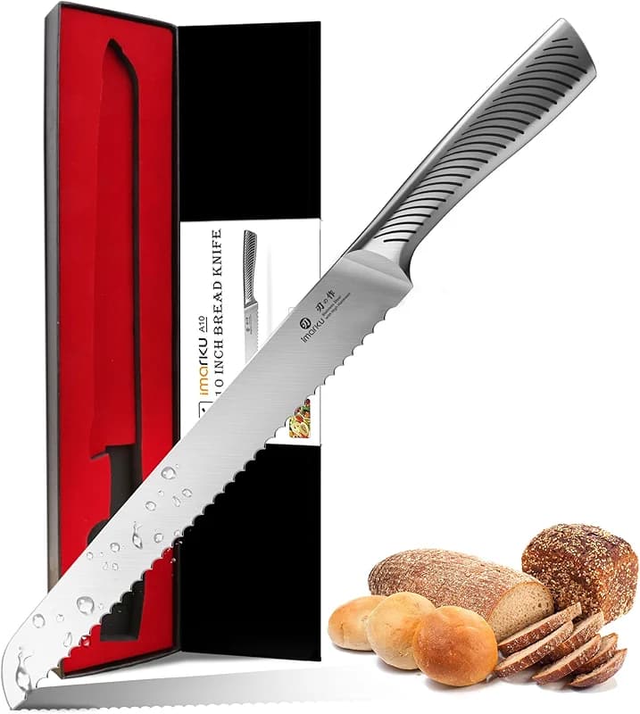 imarku Bread Knife 10 Inch: Japanese High Carbon Stainless Steel — image 4