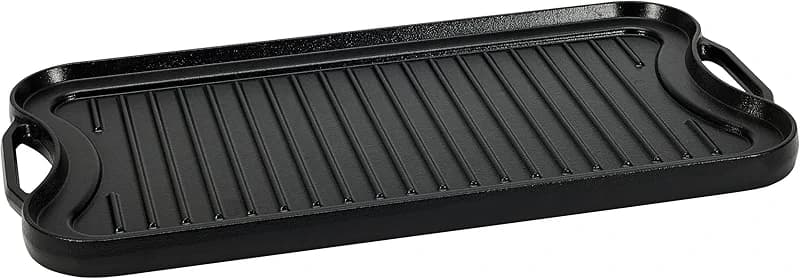 Amazon Basics Pre-Seasoned Cast Iron Reversible Rectangular Grill/Griddle — image 2