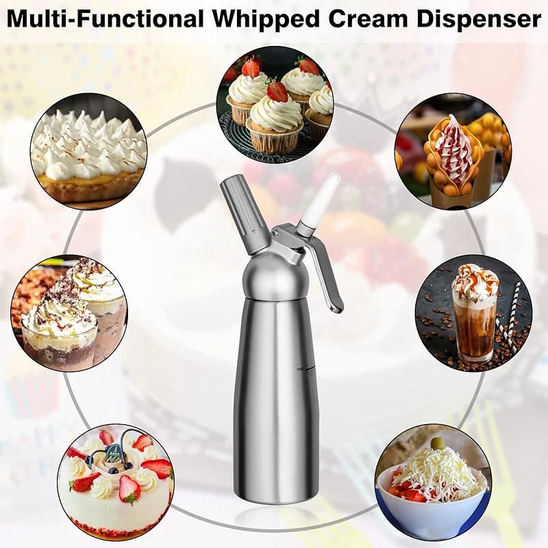 Professional Aluminum Whipped Cream Dispenser Cream Maker 500mL (1 Pint) — image 6