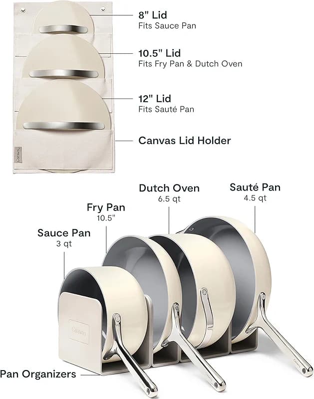 Caraway Non-stick Ceramic Cookware Set (12 Piece) Pots — image 2