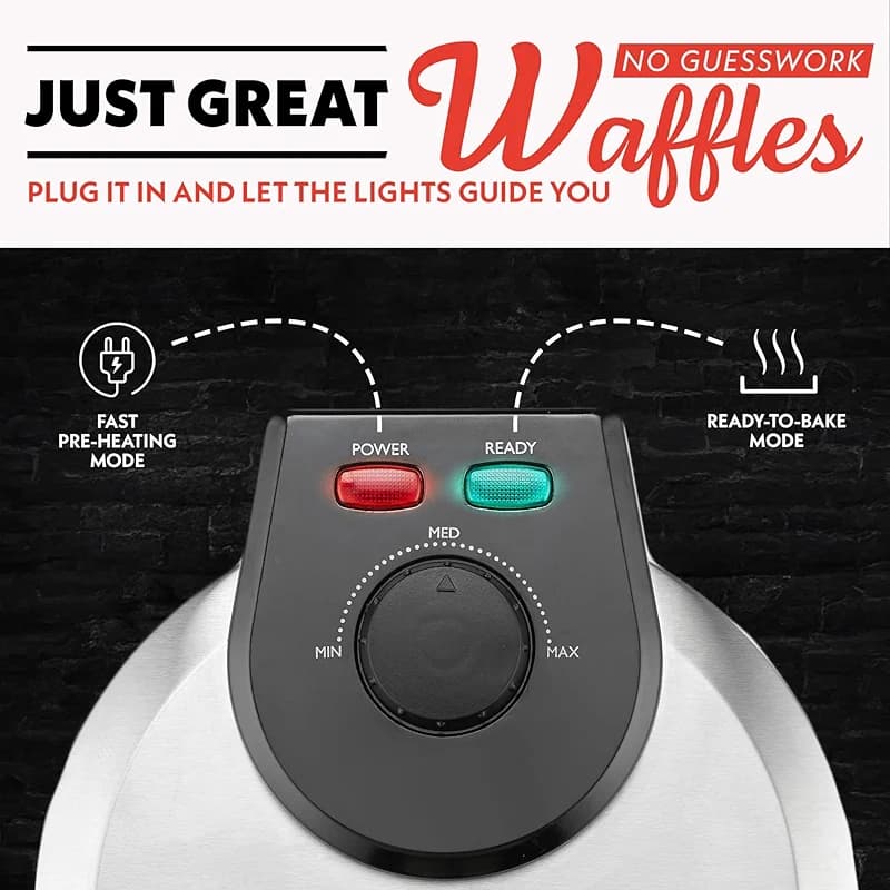Gourmia Belgian Waffle Maker – Compact Design with Upright Storage — image 8