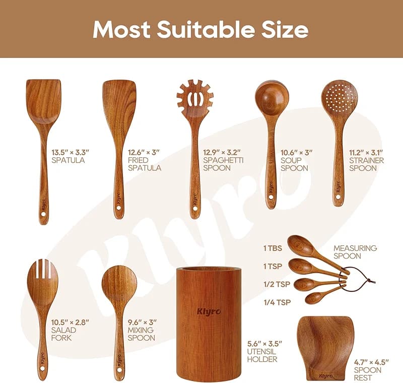 KLYRO Wooden Spoons for Cooking