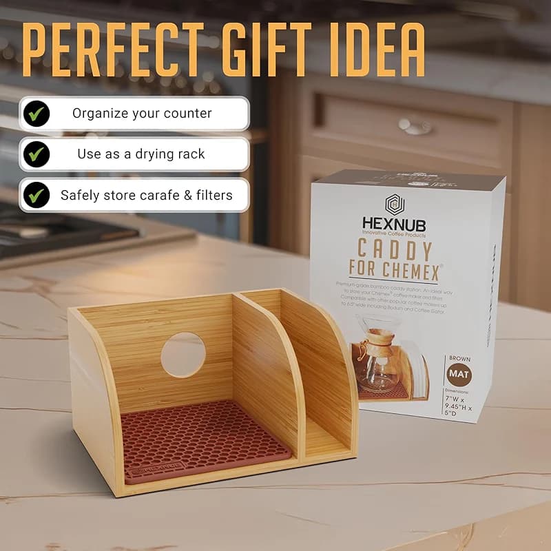 HEXNUB Bamboo Caddy for Pour Over Coffee Maker — image 5