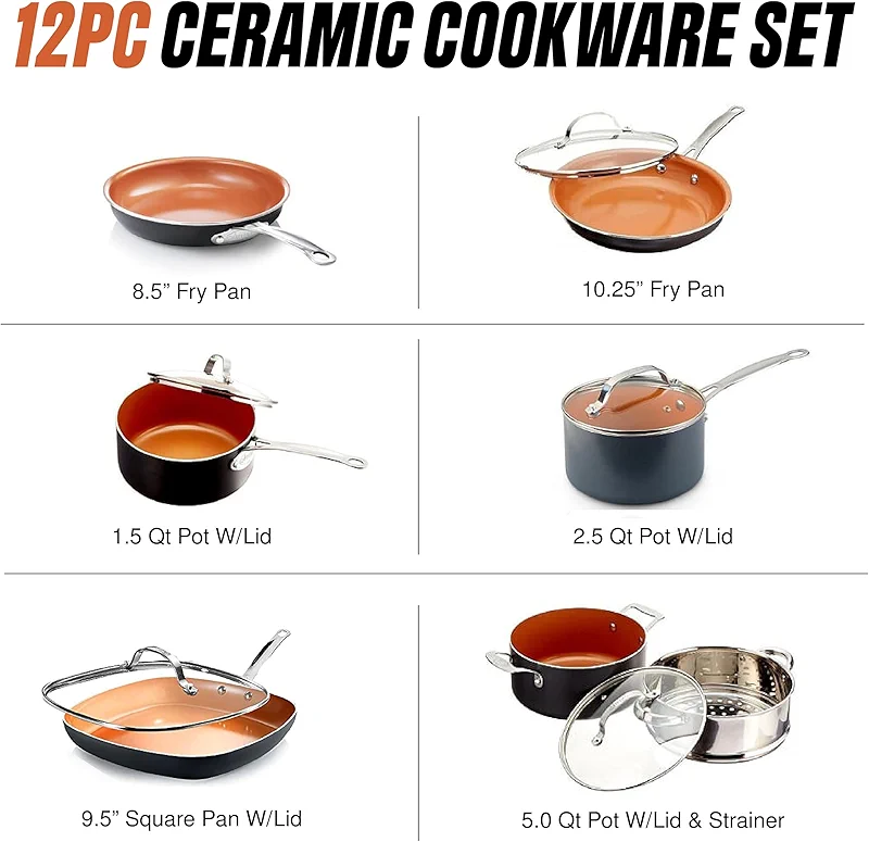 Gotham Steel 12 Pc Ceramic Cookware Set Nonstick — image 1