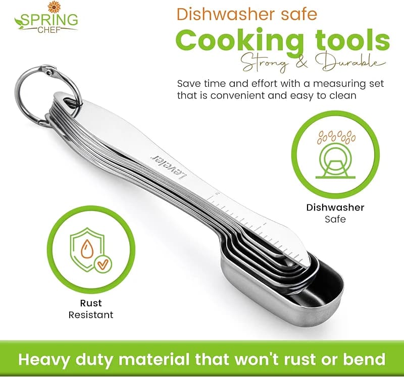 Spring Chef Stainless Steel Measuring Cups and Spoons Set of 14 with