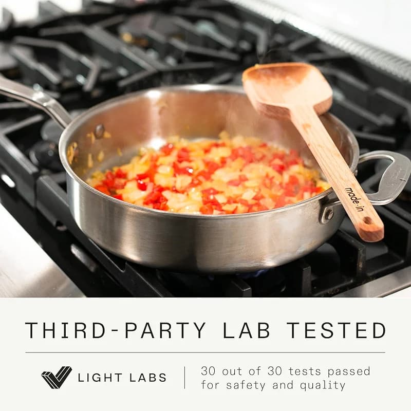Made In Cookware | 3.5 Quart Stainless Steel Saute Pan | 5 Ply Stainless — image 3