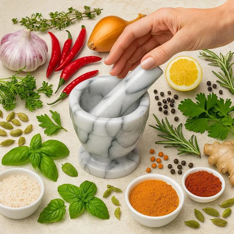 HIC Kitchen Tall Mortar and Pestle Set — image 6