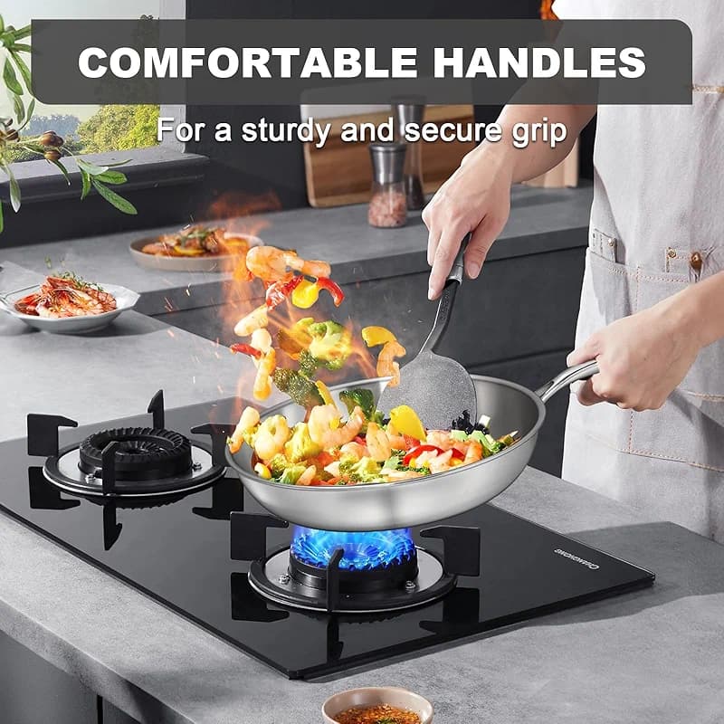 EWFEN 12 Inch Tri-Ply Stainless Steel Frying Pan — image 4