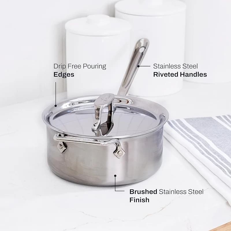 All-Clad D5 5-Ply Stainless Steel Sauce Pan 3 Quart Induction Oven Broiler — image 2