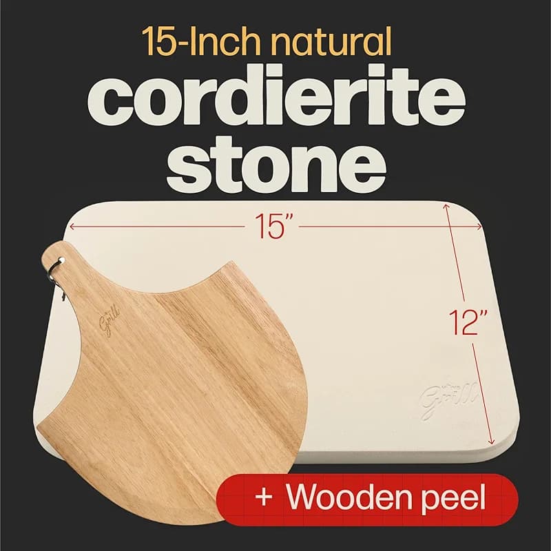 HANS GRILL PIZZA STONE | Rectangular Pizza Stone For Oven Baking & BBQ — image 5