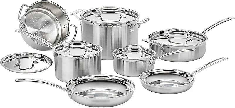 Cuisinart 12-Piece MultiClad Pro Triple Ply Stainless Stainless Steel Pots — image 6