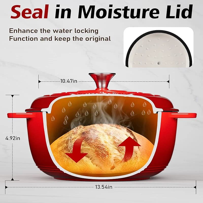 Umite Chef 6QT Enameled Cast Iron Dutch Oven with Lid — image 2