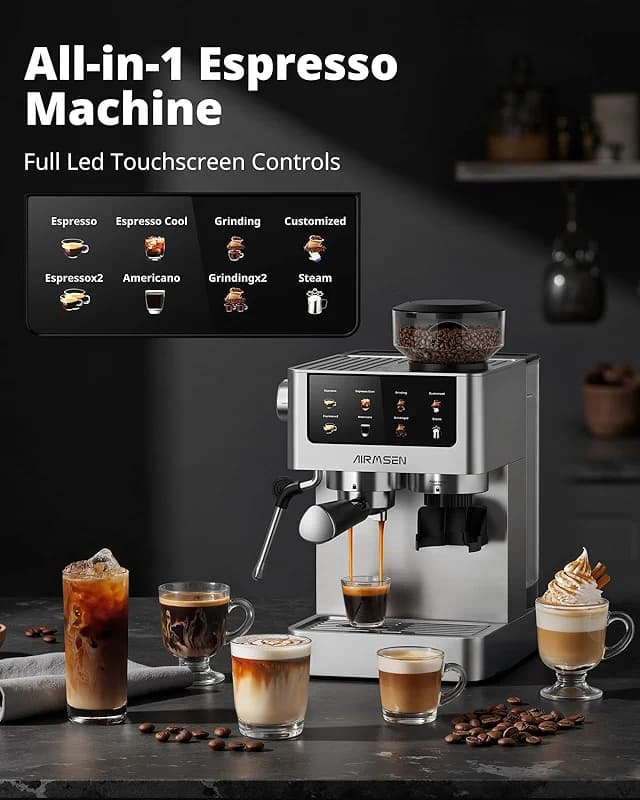 AIRMSEN Espresso Machines with Burr Grinder — image 8