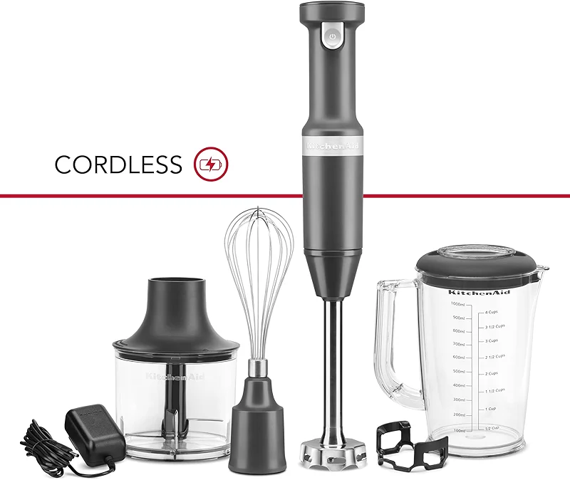 KitchenAid Cordless Variable Speed Hand Blender with Chopper and Whisk — image 3