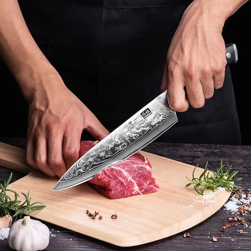 SHAN ZU Chef Knife 8 Inch Japanese Steel Damascus Kitchen Knife — image 6